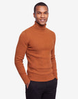 Ribbed Turtleneck - Brick