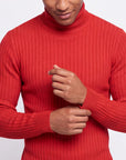 Ribbed Turtleneck - Red