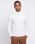 Ribbed Turtleneck - White