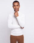 Ribbed Turtleneck - White