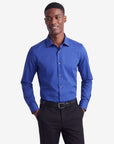 Stretch Must Have Solid Dress Shirt - Blue