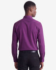 Stretch Must Have Solid Dress Shirt - Plum