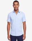 Solid Stretch Short Sleeve Shirt - Sky Blue