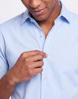 Solid Stretch Short Sleeve Shirt - Sky Blue