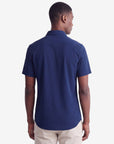 Solid Stretch Short Sleeve Shirt - Navy
