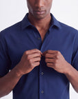 Solid Stretch Short Sleeve Shirt - Navy