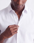 Solid Stretch Short Sleeve Shirt - White