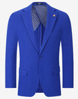 Waffle Textured Blazer - Royal Blue