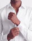 Satin Banded Collar Solid - White (Copy)