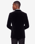 Double Breasted Velvet Blazer - Black