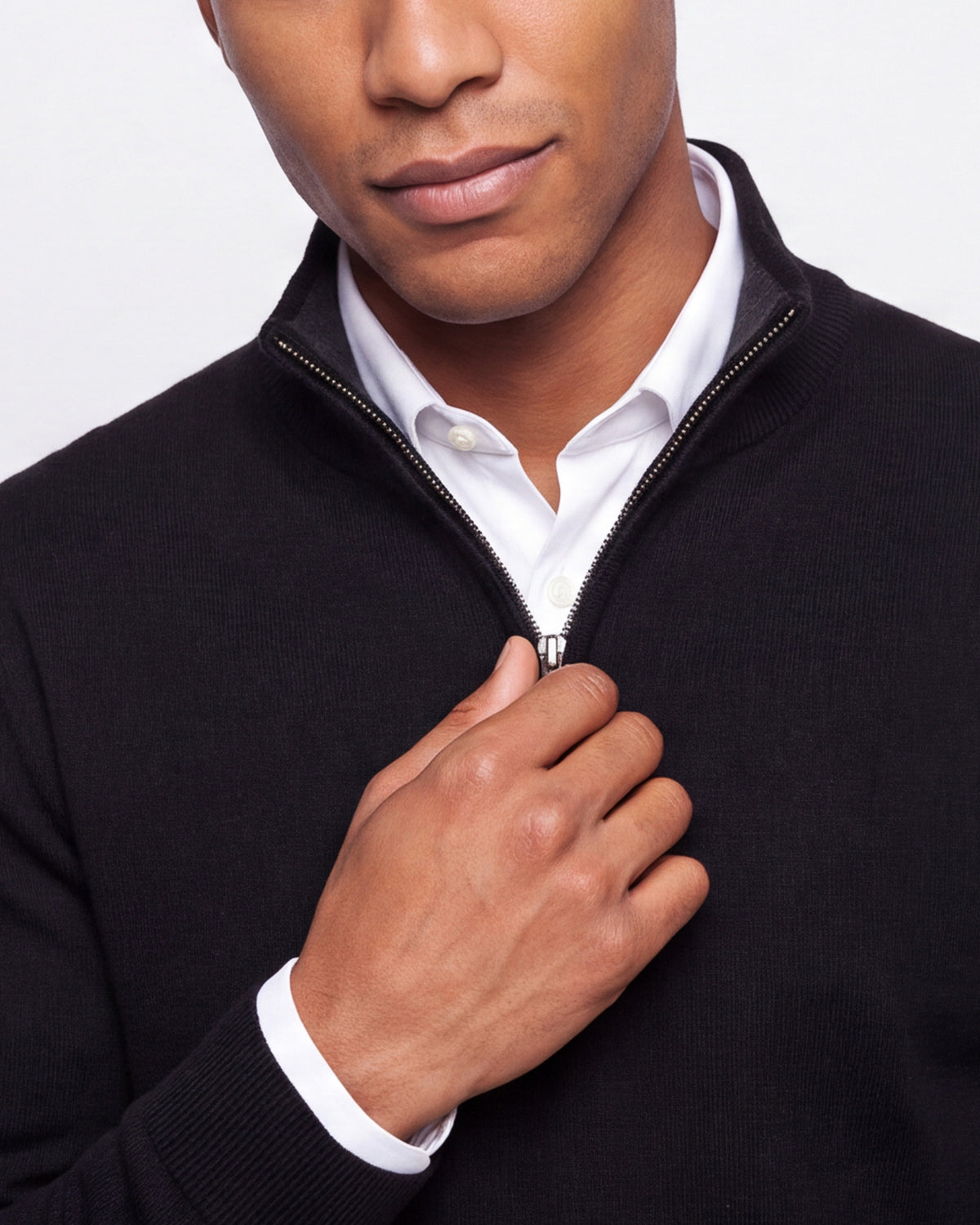 Quarter-zip sweater - Black