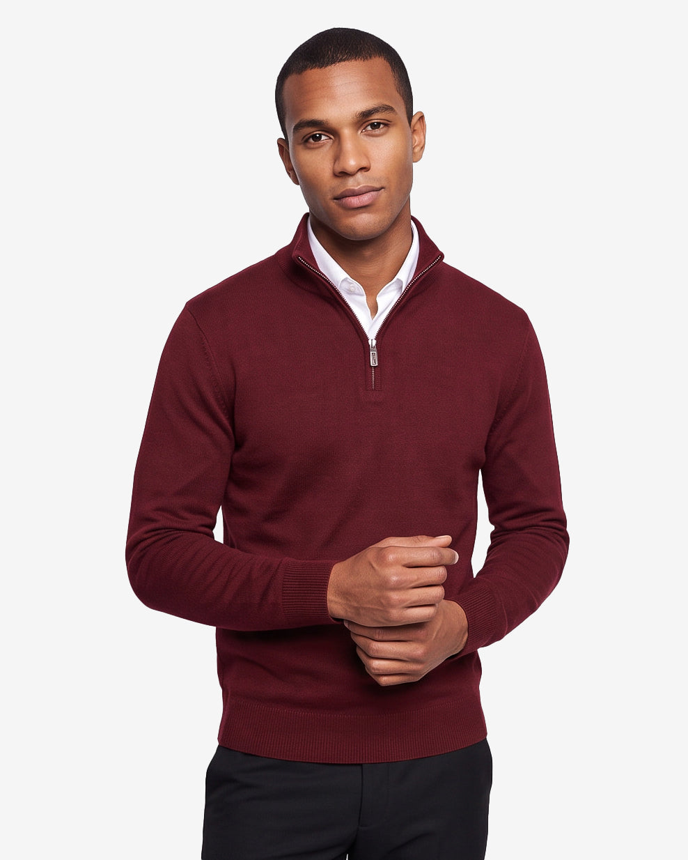 Quarter-zip sweater - Burgundy