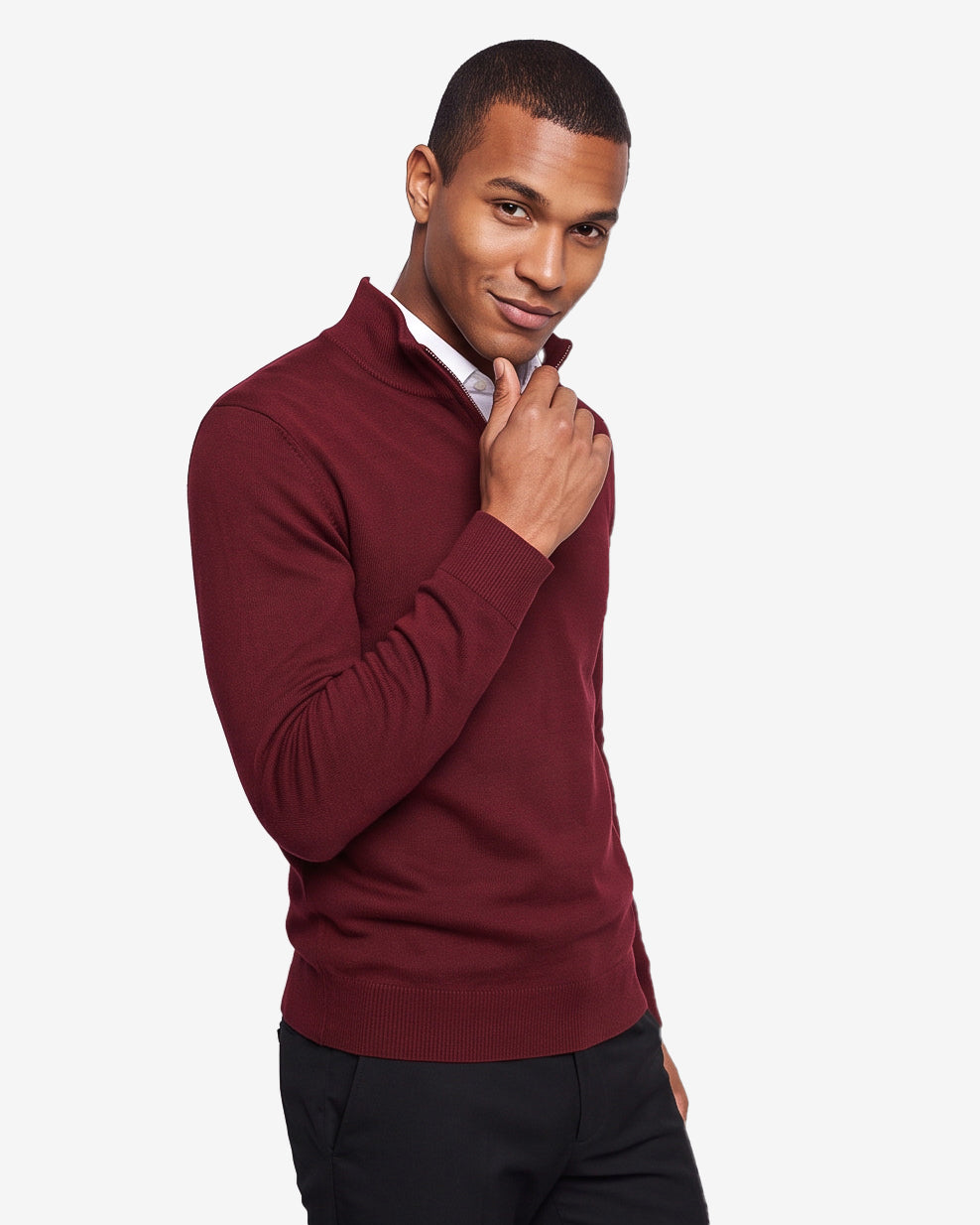 Quarter-zip sweater - Burgundy