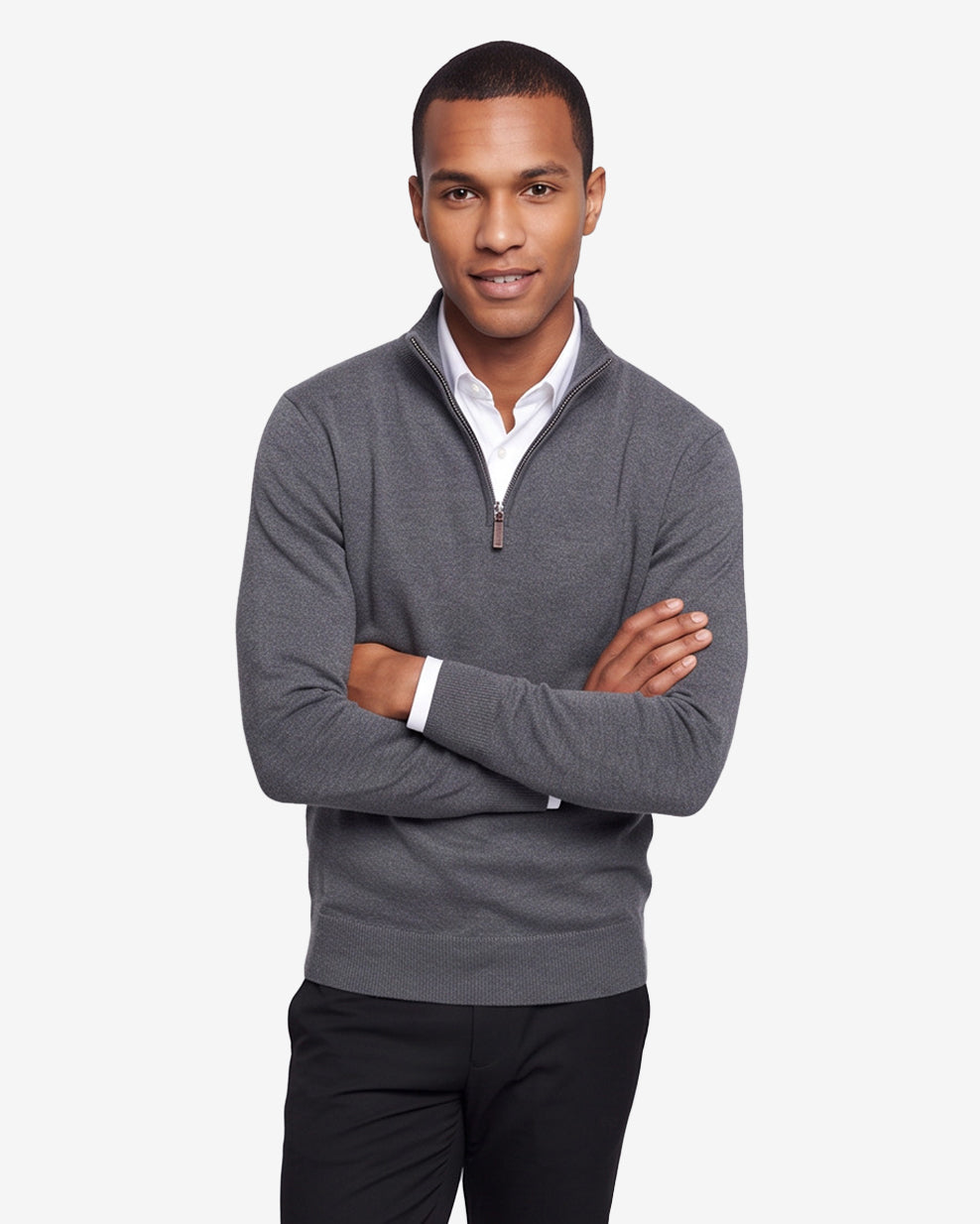 Quarter-zip sweater - Charcoal
