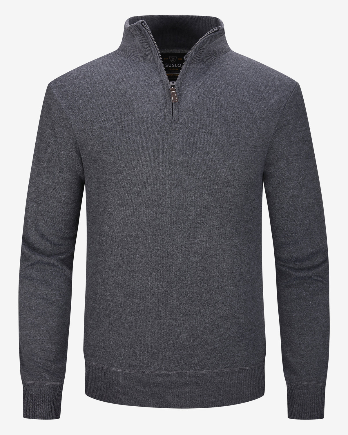 Quarter-zip sweater - Charcoal