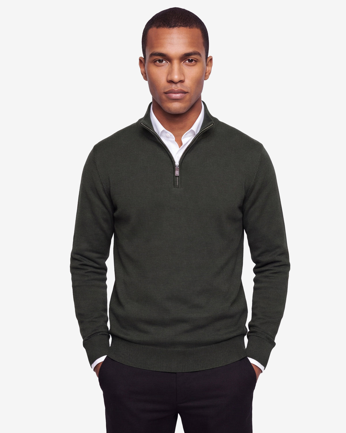 Quarter-zip sweater - Hunter Green