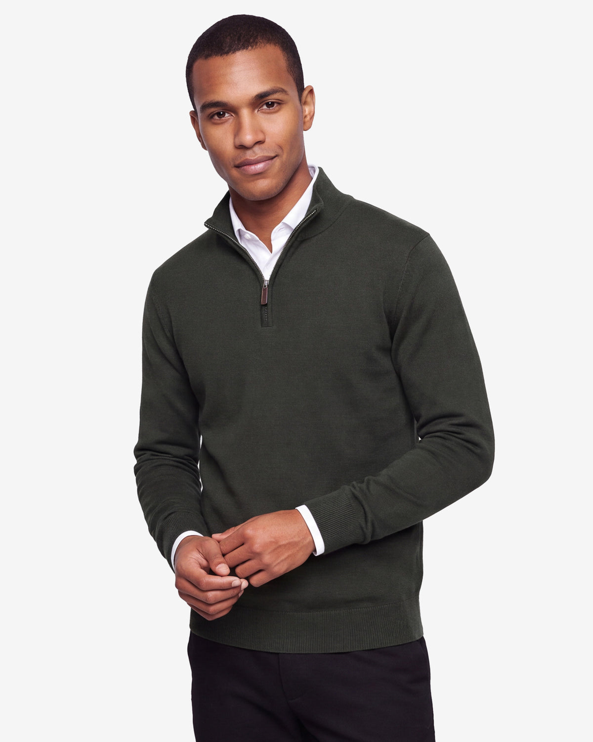 Quarter-zip sweater - Hunter Green