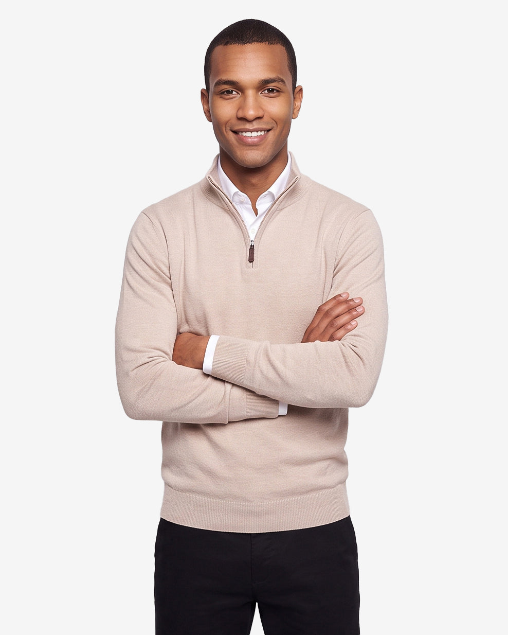 Quarter-zip sweater - Khaki