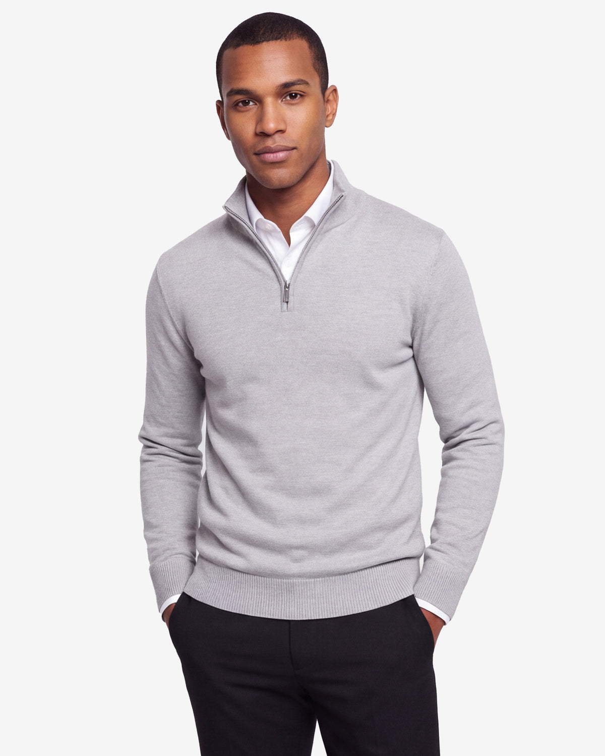 Quarter-zip sweater - Silver