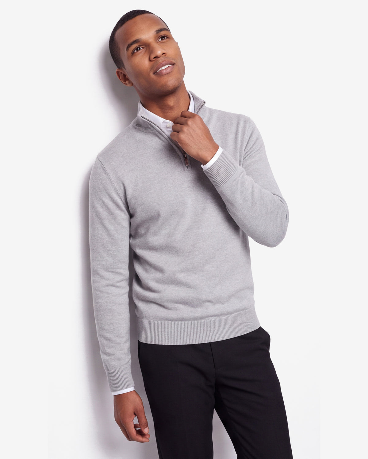 Quarter-zip sweater - Silver