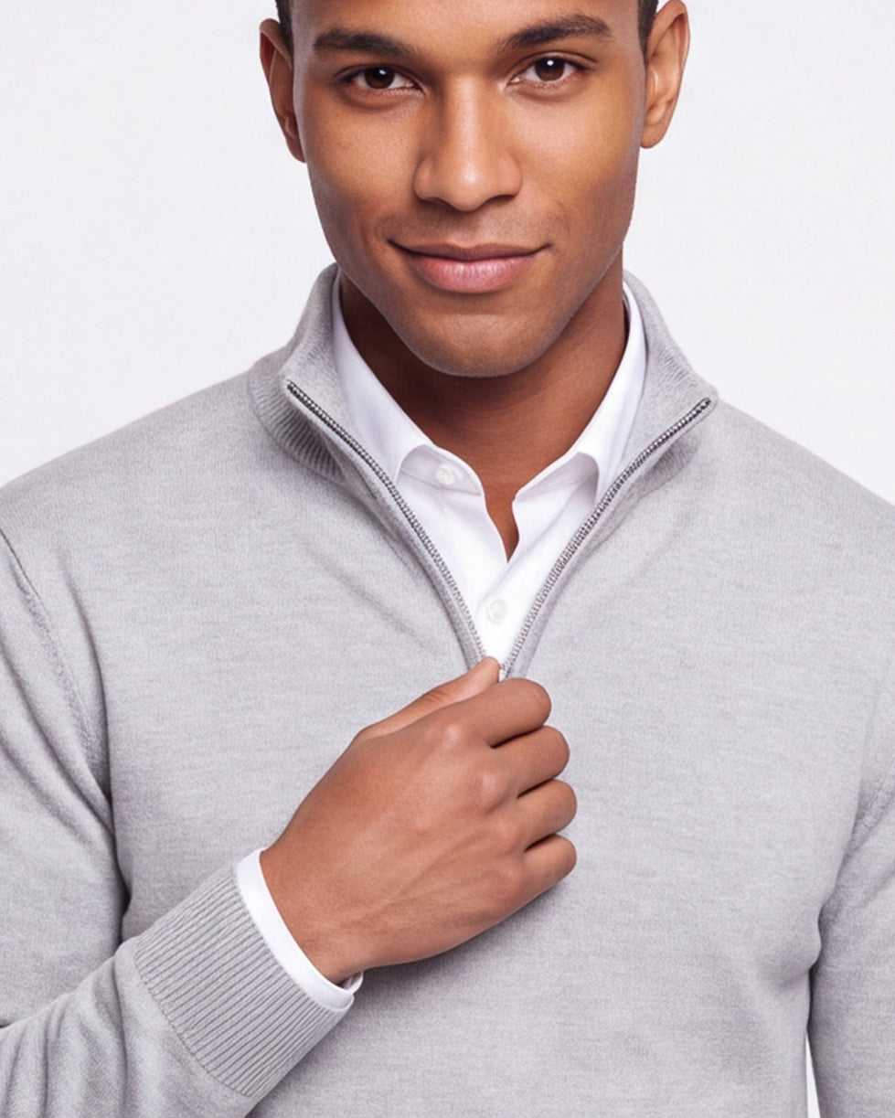 Quarter-zip sweater - Silver