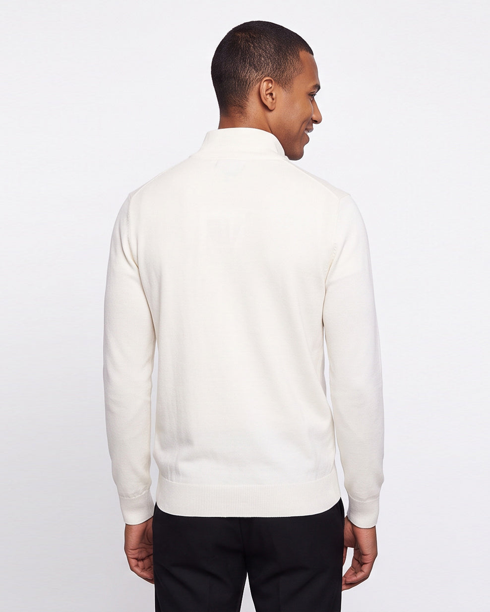 Quarter-zip sweater - White