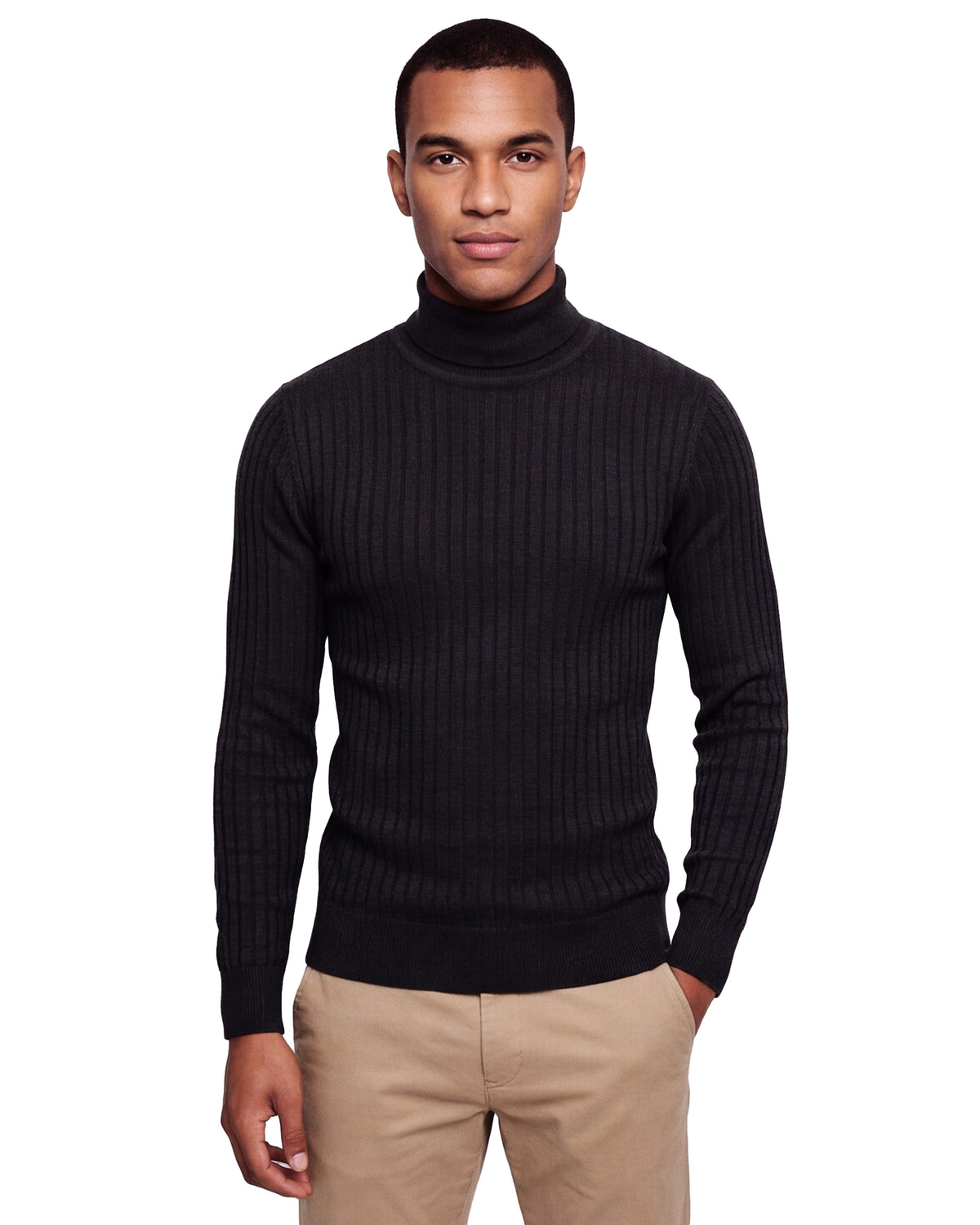 Ribbed Turtleneck - Black