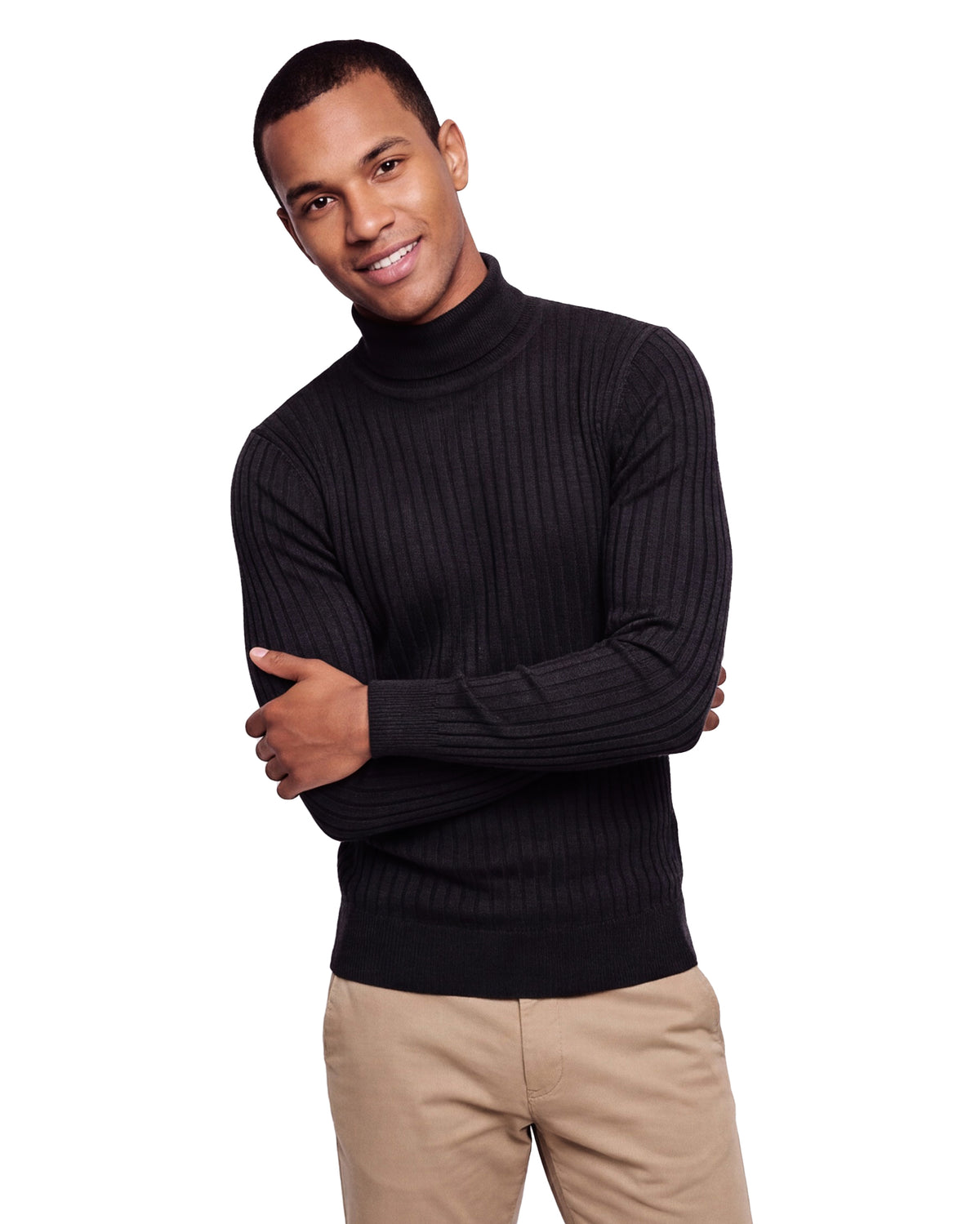 Ribbed Turtleneck - Black