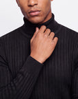 Ribbed Turtleneck - Black