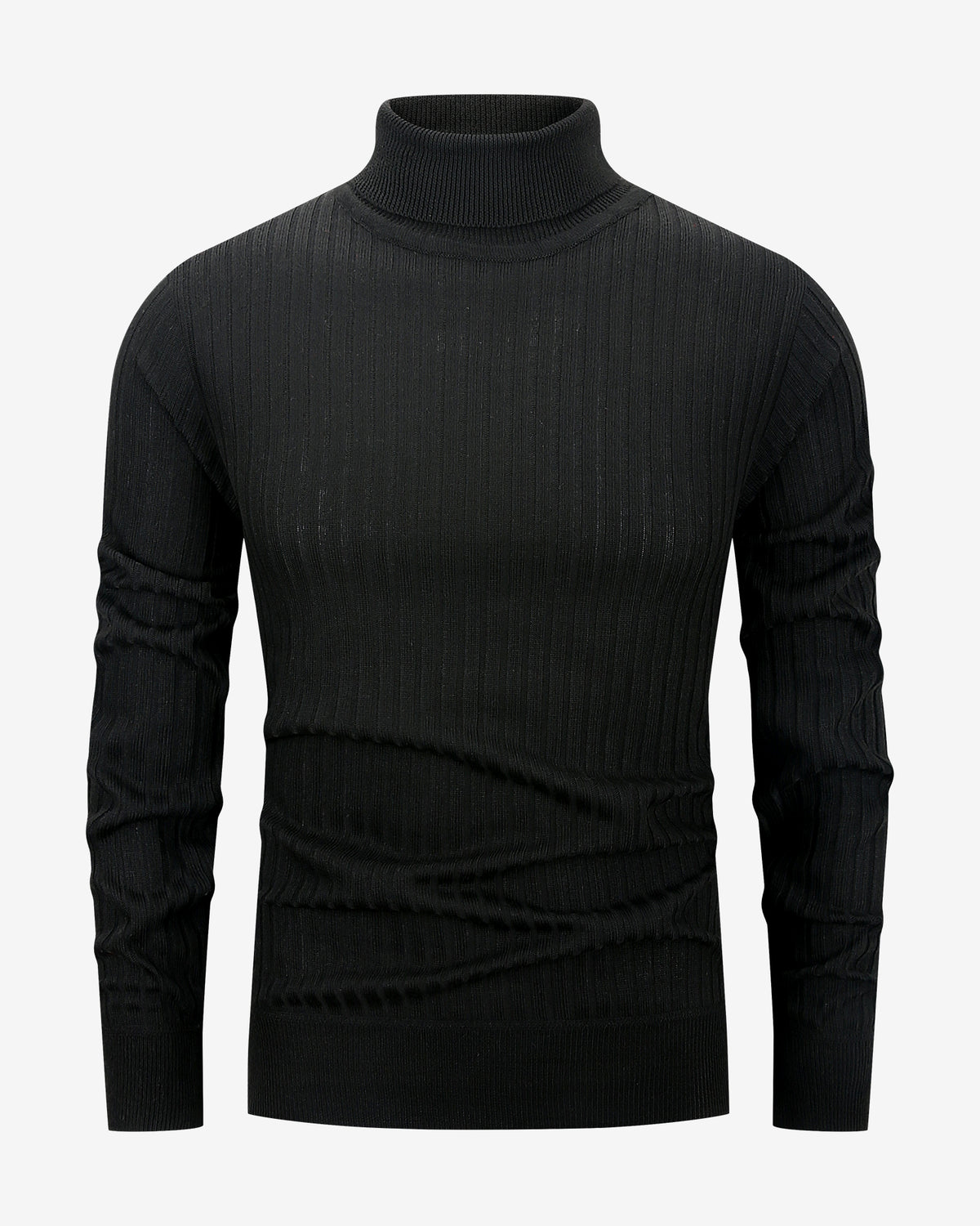 Ribbed Turtleneck - Black