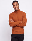 Ribbed Turtleneck - Brick