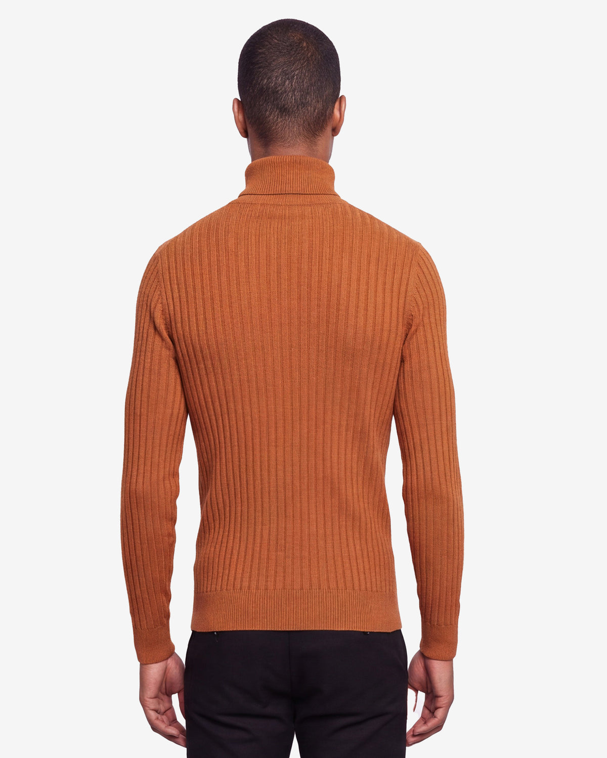 Ribbed Turtleneck - Brick