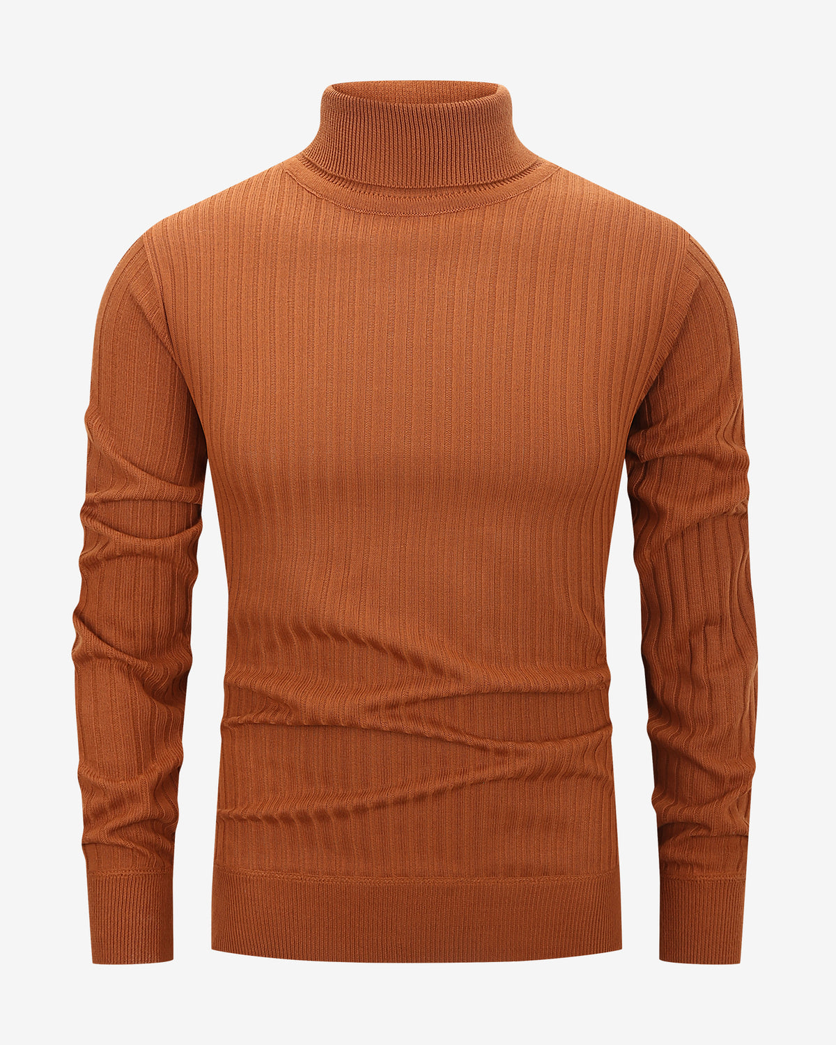 Ribbed Turtleneck - Brick