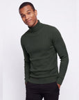 Ribbed Turtleneck - Hunter Green