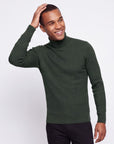 Ribbed Turtleneck - Hunter Green