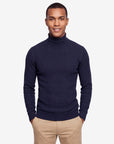 Ribbed Turtleneck - Navy