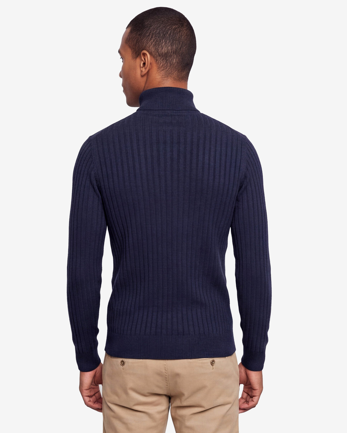 Ribbed Turtleneck - Navy