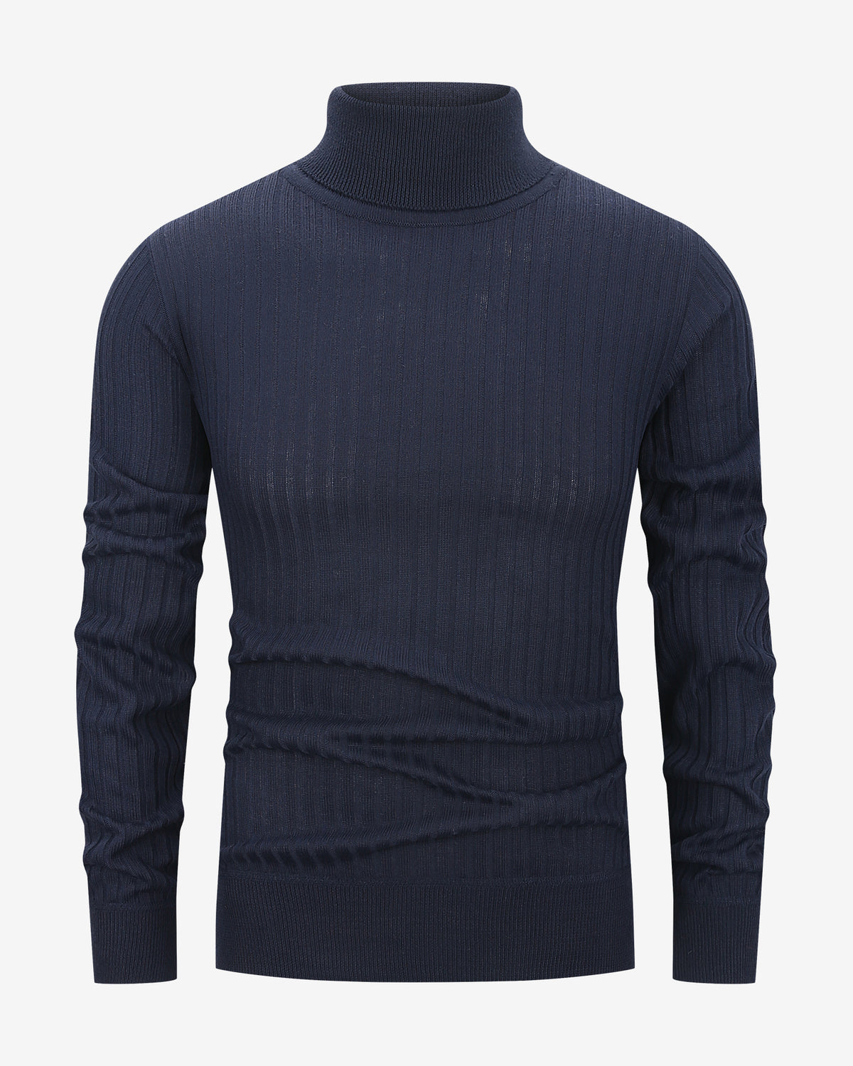 Ribbed Turtleneck - Navy