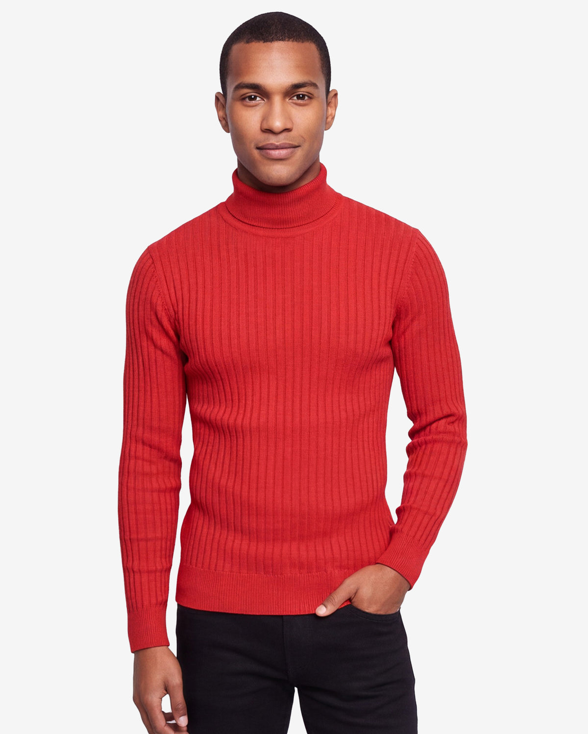 Ribbed Turtleneck - Red