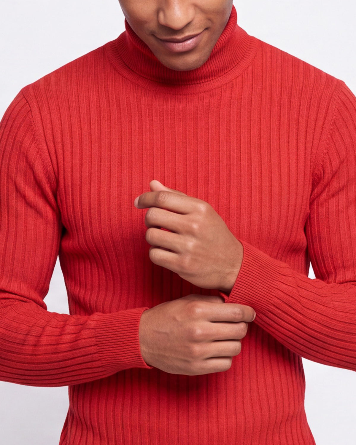 Ribbed Turtleneck - Red