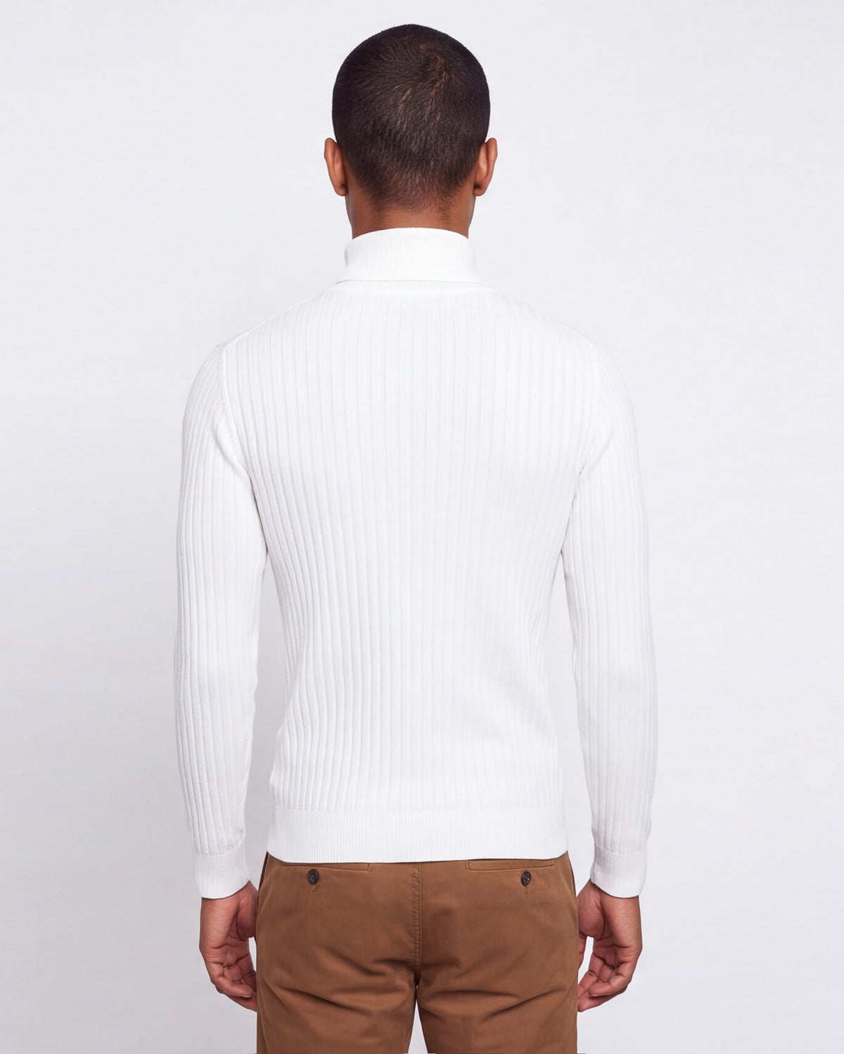 Ribbed Turtleneck - White