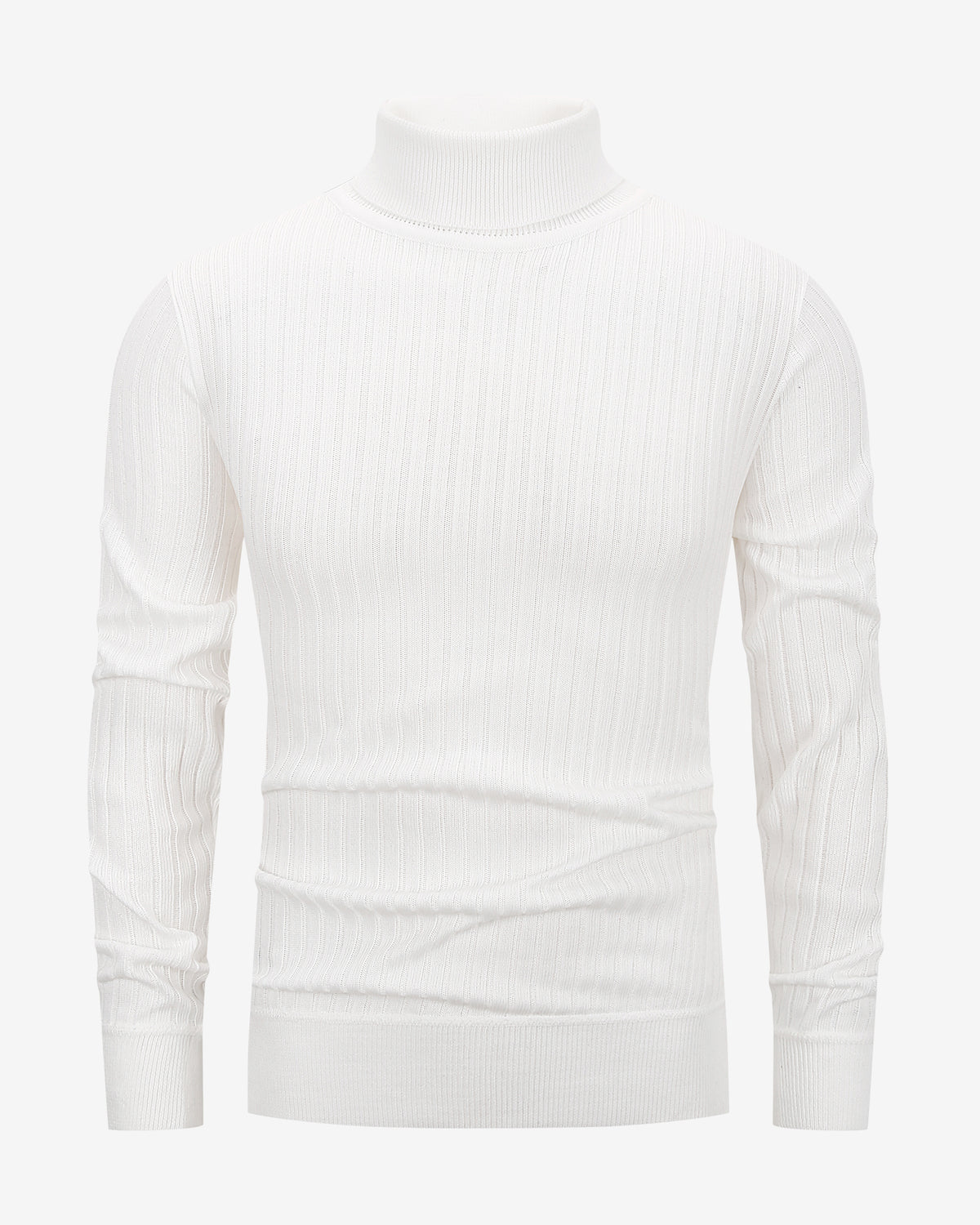 Ribbed Turtleneck - White