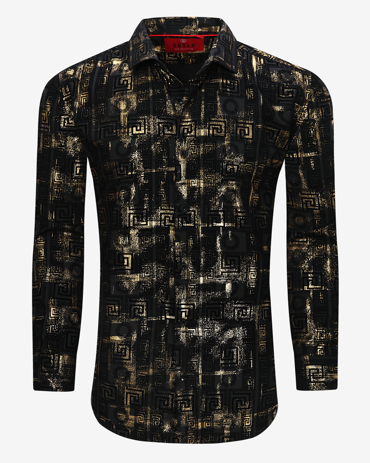 Printed Long Sleeve Button-Up Shirt