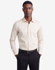 Stretch Must Have Solid Dress Shirt - Beige