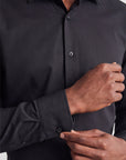 Stretch Must Have Solid Dress Shirt - Black