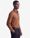 Stretch Must Have Solid Dress Shirt - Brown