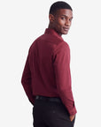 Stretch Must Have Solid Dress Shirt - Burgundy