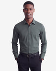 Stretch Must Have Solid Dress Shirt - Hunter