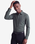 Stretch Must Have Solid Dress Shirt - Hunter