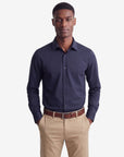 Stretch Must Have Solid Dress Shirt - Navy